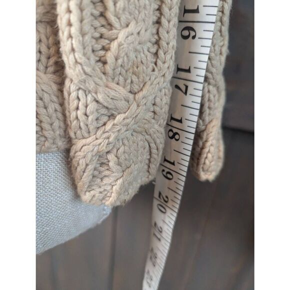 Jillian Nicole Cardigan Sweater Women's PLarge Beige Cotton Blend Cable Knit - Picture 5 of 7